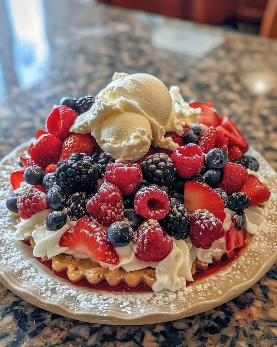 Delicious mixed berry cobbler served fresh from the oven with a golden crust.