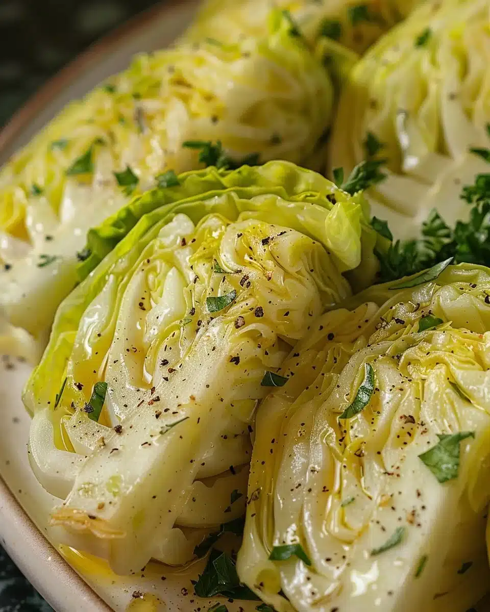 Roasted Cabbage with Lemon Herb Dressing