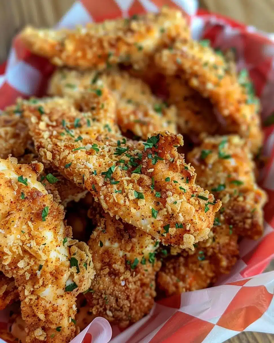 Crispy Crack Chicken Tenders served with dipping sauce