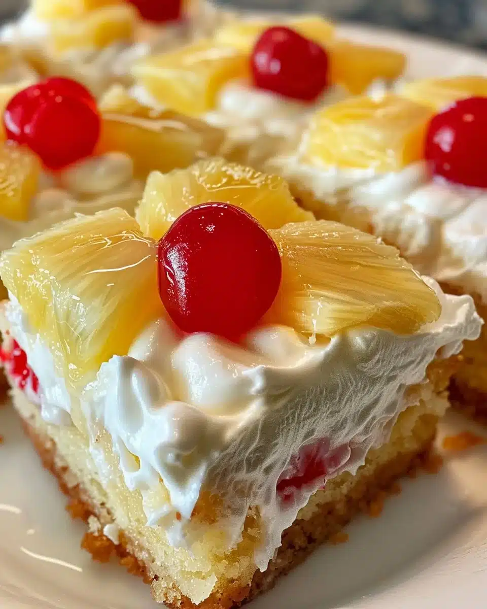 Mini Pineapple Upside-Down Cakes served on a platter
