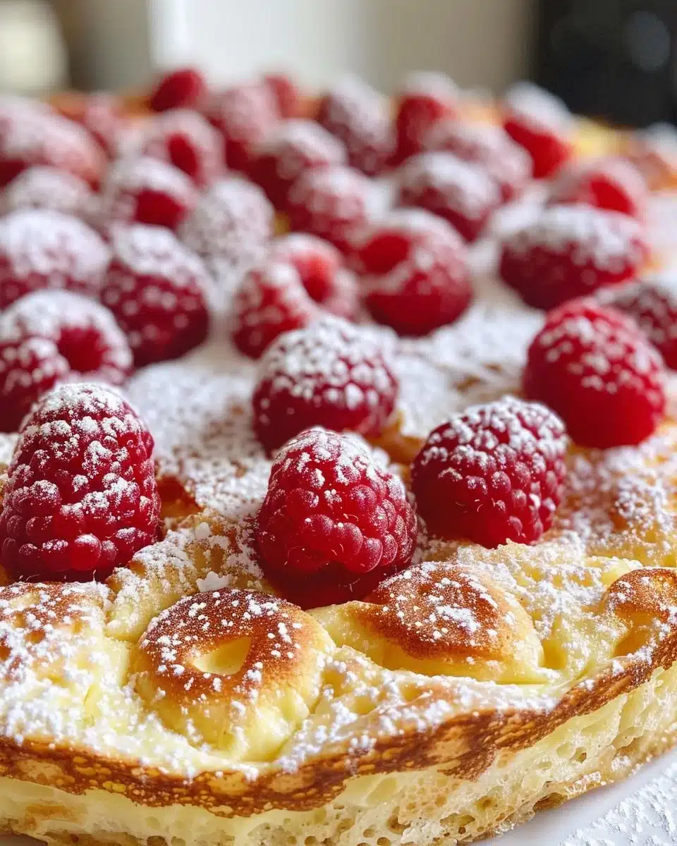Delicious raspberry vanilla cream crepes served on a plate